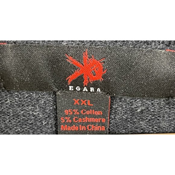 Egara Sweater Men’s XXL Cotton Cashmere Blend Gray V-Neck Pullover - Picture 3 of 3